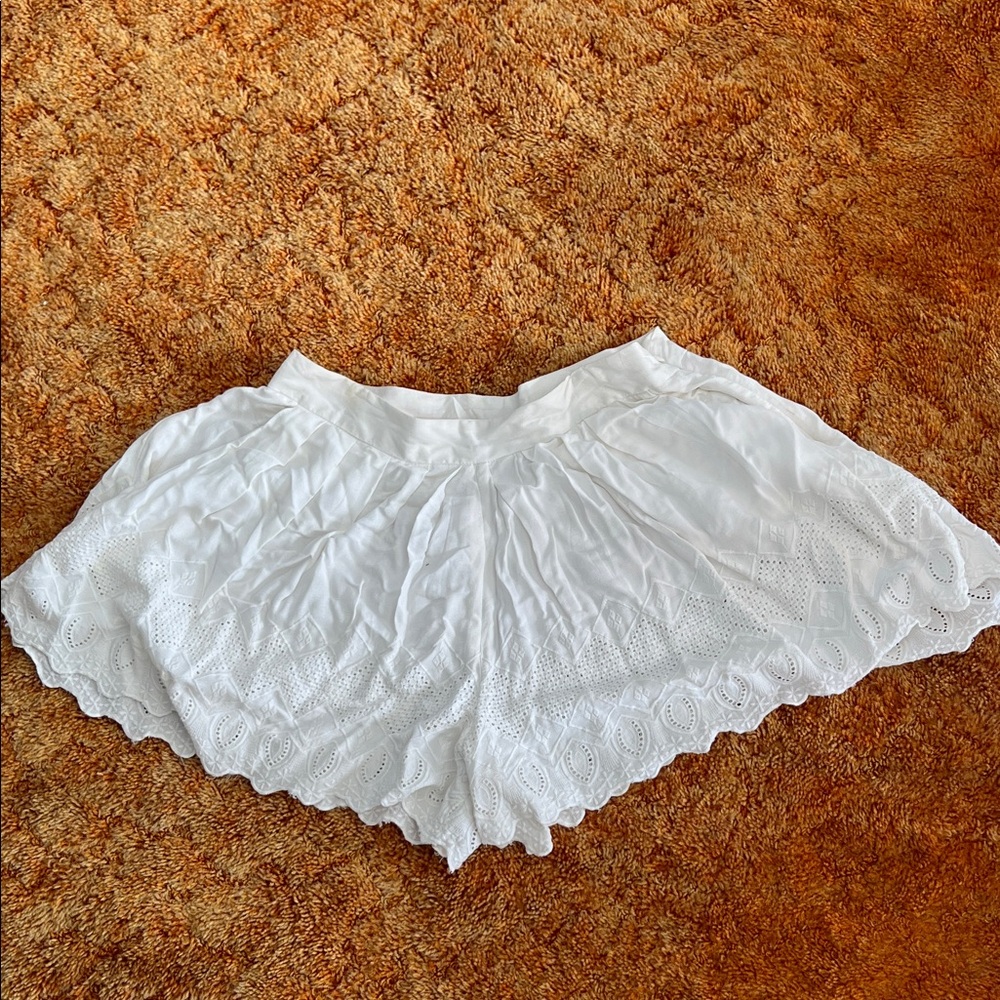 Free people White Eyelet Lace Shorts